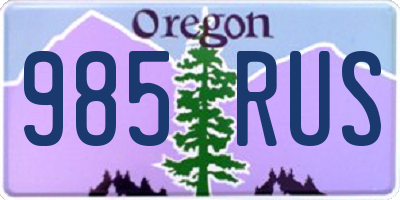 OR license plate 985RUS