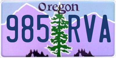 OR license plate 985RVA