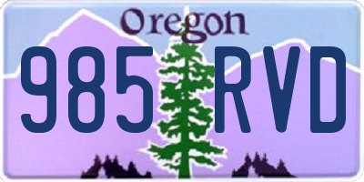 OR license plate 985RVD