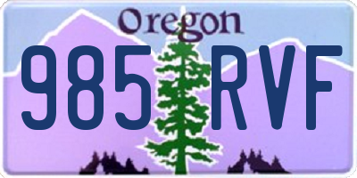 OR license plate 985RVF