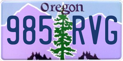 OR license plate 985RVG