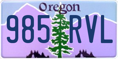 OR license plate 985RVL