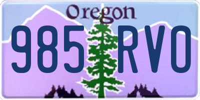 OR license plate 985RVO
