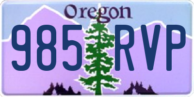 OR license plate 985RVP