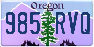 OR license plate 985RVQ
