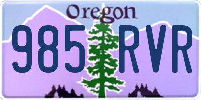 OR license plate 985RVR