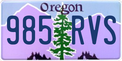 OR license plate 985RVS