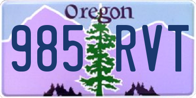 OR license plate 985RVT
