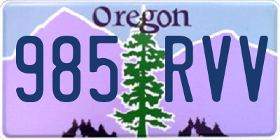 OR license plate 985RVV
