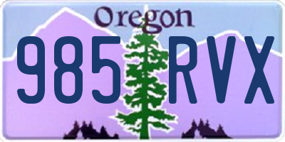 OR license plate 985RVX