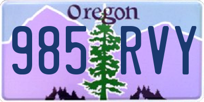 OR license plate 985RVY