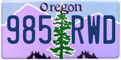 OR license plate 985RWD