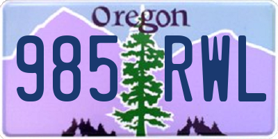 OR license plate 985RWL