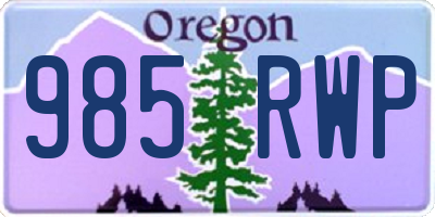 OR license plate 985RWP