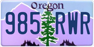 OR license plate 985RWR