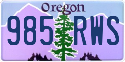 OR license plate 985RWS