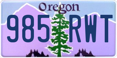 OR license plate 985RWT
