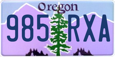 OR license plate 985RXA