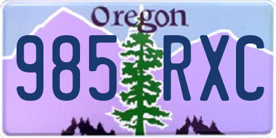 OR license plate 985RXC