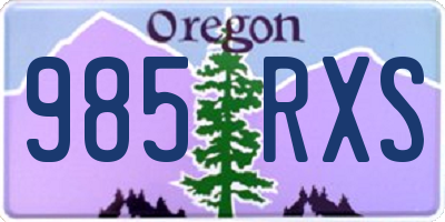 OR license plate 985RXS