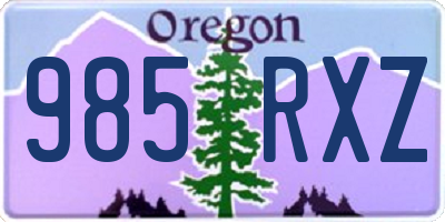 OR license plate 985RXZ