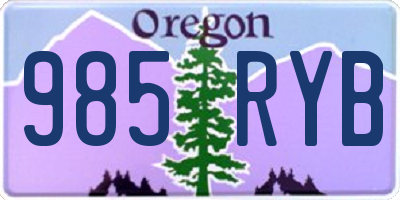 OR license plate 985RYB