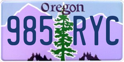 OR license plate 985RYC