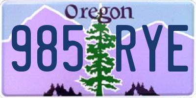 OR license plate 985RYE