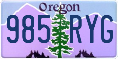 OR license plate 985RYG