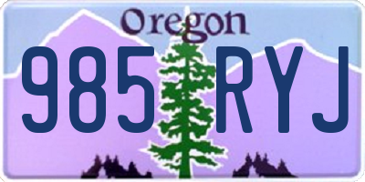 OR license plate 985RYJ