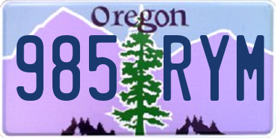 OR license plate 985RYM