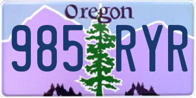 OR license plate 985RYR