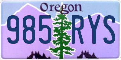 OR license plate 985RYS