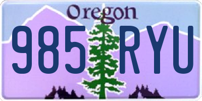 OR license plate 985RYU