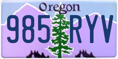 OR license plate 985RYV