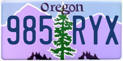 OR license plate 985RYX