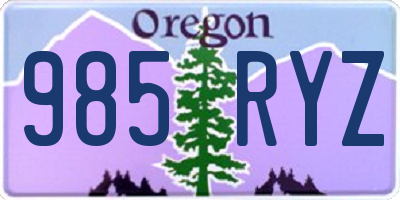 OR license plate 985RYZ