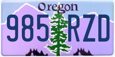 OR license plate 985RZD