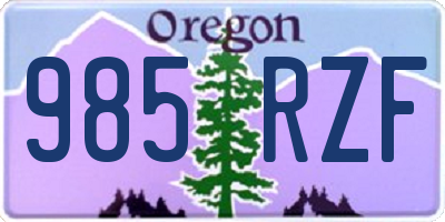 OR license plate 985RZF