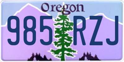 OR license plate 985RZJ