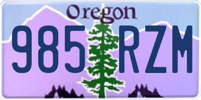OR license plate 985RZM