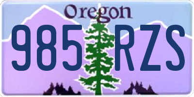 OR license plate 985RZS