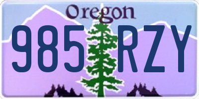 OR license plate 985RZY