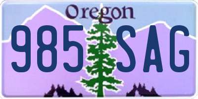 OR license plate 985SAG