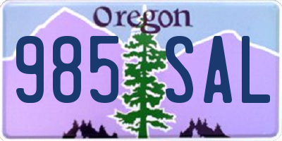 OR license plate 985SAL