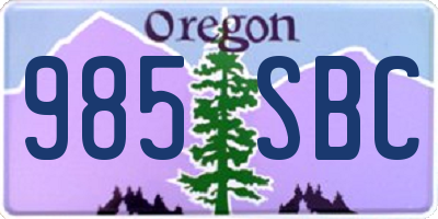 OR license plate 985SBC