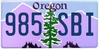OR license plate 985SBI