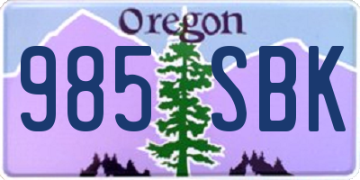 OR license plate 985SBK