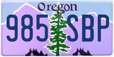 OR license plate 985SBP