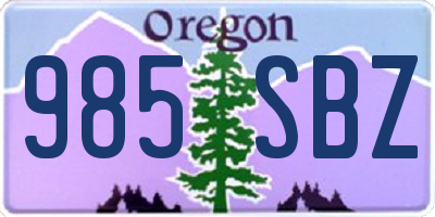 OR license plate 985SBZ